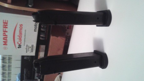 Se venden 2 cargadores marca PROMAG para pistola Walther P99 , calibre 9 mm. Pb.,de 15 balas,nuevos sin 00