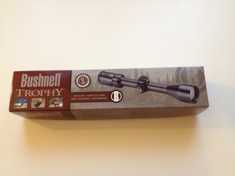 Visor Bushnell Trophy 3x9x40, retícula 30/30, con montura. En venta por 140€. Todo original con su caja. 01