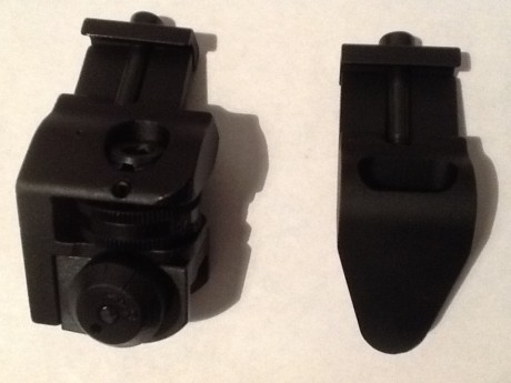 SE VENDE MIRAS DELANTERAS Y TRASERAS PARA RAIL PICATINNY REGULABLE EN ALTURA Y DERIVA CON 45 GRADOS DE 01