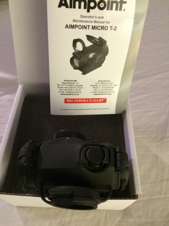 VENDO VISOR AIMPOINT T-2 2 MOA NUEVO SIN ESTRENAR con funda negra TANGO DOWN
No se ha montado nunca.
Incluye 00