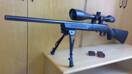 Vendo Marlin 17hmr con visor nikkostirling 6-24x56 mildot iluminada y muy pocos disparos con dos cargadores. 01