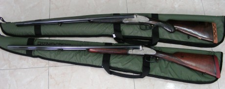 Se vende por no usar dos escopetas paralelas:
   - "Ugartuburu" modelo 108, calibre 12/70, expulsora, 11