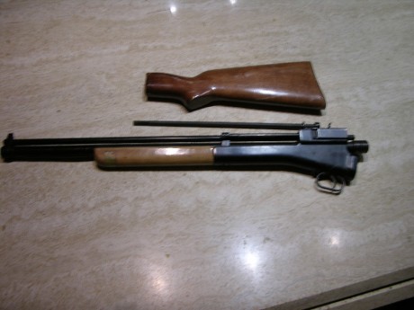 COLECCIONISTA, RIFLE REPETIDOR CROSMAN 102 BOMBA TIJERA; CALIBRE .22

Es un rifle repetidor de 10 disparos 02