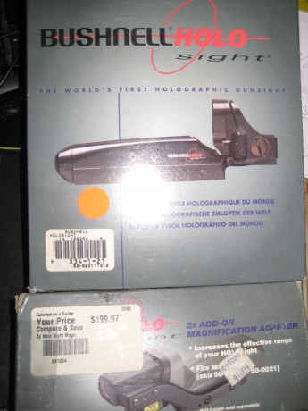 Vendo visor holográfico Bushnell Holo Sight y duplicador Bushnell específico, ideal para escopeta o rifle 00