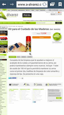 Buenas tardes, tengo un rifle Benelli Argo al cual le empezaban a salir manchas negras en la madera por 40