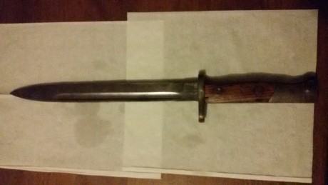 Buenas tardes compañeros,
Tengo en venta una balloneta de mauser español de 1893, no tiene funda.
Se encuentra 00