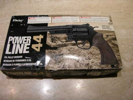 ¡Está Nueva! Daisy Power-Line 44 de 6 pulgadas, calibre .177, revólver de magnífica potencia y exactitud; 02