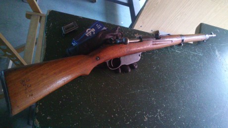 Buenas noches a todos, 

Pongo a la venta mi carabina de cerrojo rectilineo Mannlicher M95/30, calibre 21