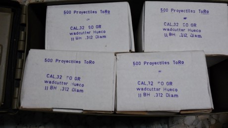 Vendo autenticas puntas Toro cal. 32 Wadcuter.
Son 4.000 en 8 cajas de 500, la caja metálica militar y 00