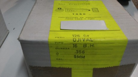 Vendo autenticas puntas Toro cal. 32 Wadcuter.
Son 4.000 en 8 cajas de 500, la caja metálica militar y 20