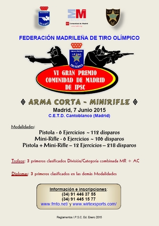 Al igual que el año pasado el Gran Premio de la Comunidad de Madrid de IPSC de 2015 se compone de las 00