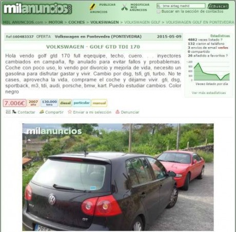 Uno pide por un Pietta niquelado con sus certificados, 2000 euros, jajaja.

Y el otro anuncio, no comete 40
