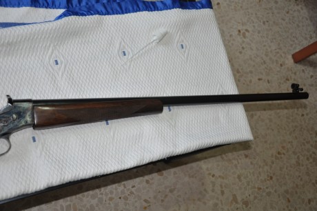 Hola compañeros,

Vendo Rolling Block
Calibre 45/70
Cañon 32" con estriado Rigby
Fabricado por AMR 01