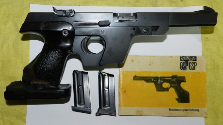 Vendo pistola Walther GSP 22lr. Modelo antiguo pero totalmente precisa, cacha M, dos cargadores, manual 01