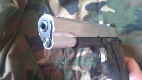 Vendo Colt Gold Cup fabricada por Walther del .22 bicolor y guiada en F.
Tiene cambiados el martillo, 01