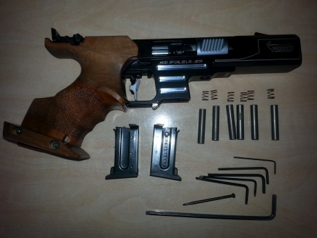 Vendo pistola  PARDINI  SP  calibre 22, en perfecto estado, la pistola era electrónica, pero la pasé a 21