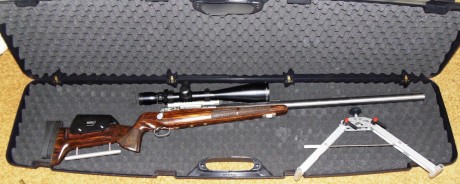 El arma consta de una culata KKC con encame de resina , pilares de aluminio y bronce  + accion savage 00