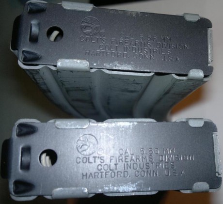 Se venden cargadores de ar15 de la mítica marca colt, estado prácticamente sin uso, labios y cuerpo perfectos 00