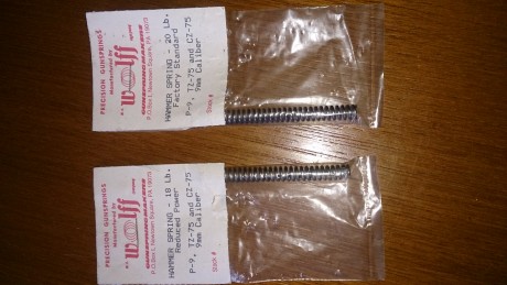 Vendo 2 muelles wolf para martillo de CZ 75, 85, shadow, Tambien las primeras Tanfoglio con sistema CZ, 00