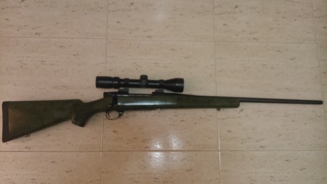 Vendo rifle weatherby vanguard calibre 30-06 con culata pintada en camuflaje boscoso digital, bases de 02