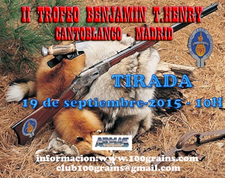 Hola:

ya hay II edicion del trofeo de palanqueros del Club 100 grains

19 de septiembre, a ver esos cowboys......
 01