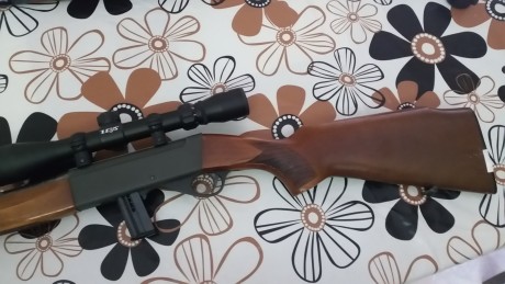 Vendo mi carabina Anchutz del 22 semiautomática .visor zeus 9x funda y su cargador de 10 .el arma esta 02