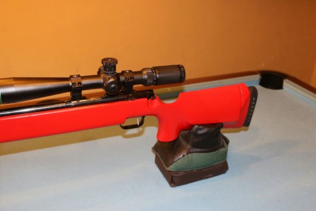 Magnífica carabina anschutz del calibre 22 con gran precisión, en color rojo Ferrari.  Ideal para fclass 00