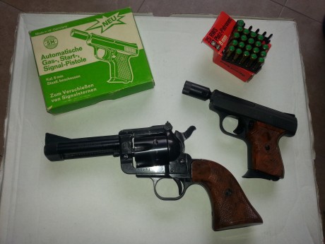 Se vende pistola de fogueo de la marca Alemana S&M modelo 110 de 8mm, con su caja original, accesorios 10