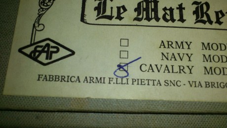 Buenas:
Pongo a la venta revolver  Lemat mod caballería sin uso por 700€  (El San Marco esta vendido)
saludos 81