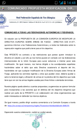 Alguno ha pensado que se pueda dañar seriamente la venta de rifles semiautomáticos para la caza y tiro, 110