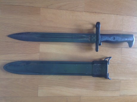 Vendo esta bayoneta original WWII para M1 Garand o Springfield 03A3, fabricada por AFH, American Fork 12