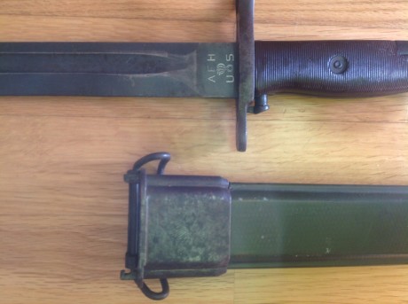 Vendo esta bayoneta original WWII para M1 Garand o Springfield 03A3, fabricada por AFH, American Fork 10