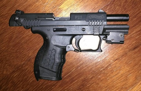 Vendo pistola Walther P22 con dos cañones, uno corto y el Target. Va con maletin y dos cargadores. 
La 00