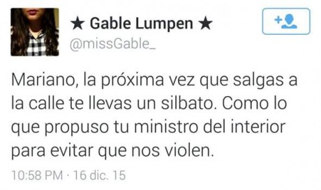Independientemente de si te gusta un politico mas o menos,lo que no se puede permitir es la violencia 112