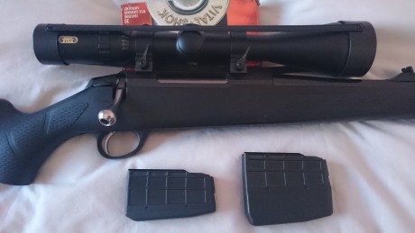 Vendo tikka lite 338wm con monturas desmontables warne, visor Tasco titan 3-12x52 y dos cargadores.
El 01