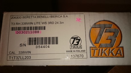 Vendo tikka lite 338wm con monturas desmontables warne, visor Tasco titan 3-12x52 y dos cargadores.
El 21