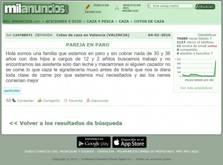 Uno pide por un Pietta niquelado con sus certificados, 2000 euros, jajaja.

Y el otro anuncio, no comete 160