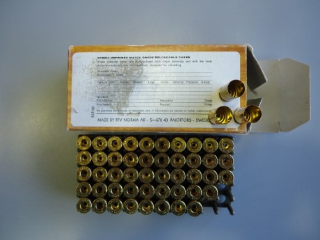 Vendo esta caja de 50 vainas de la marca NORMA que compré hace un montón de años fuera de España.
Son 02