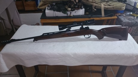 Rifle con alza de batida, monturas Appel y visor Bushnell   1´5-6x50 Tubo de 30,Culata con cama de resina, 01