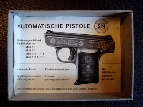 Vendo pistola detonadora SM, alemana con caja original, manual, algunos cartuchos, nueva, calibre 8 mm 00