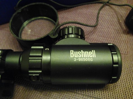 Cambio mira telescópica iluminada rojo/verde es china aunque ponga Bushnell, esta bien para rifles de 01