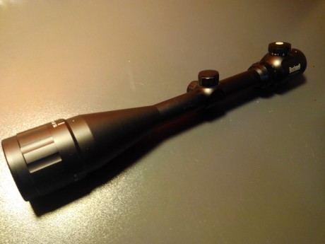 Cambio mira telescópica 6-24X50 iluminada rojo/verde es china aunque ponga Bushnell, esta bien para rifles 02