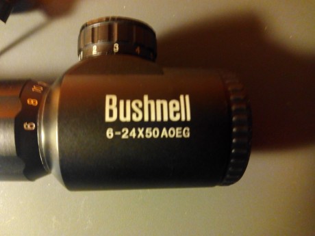 Cambio mira telescópica 6-24X50 iluminada rojo/verde es china aunque ponga Bushnell, esta bien para rifles 01