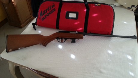 Carabina desmontable semiautomatica con cargador de 7 cartuchos 22LR .Marca Marlin Papoose con caja en 01