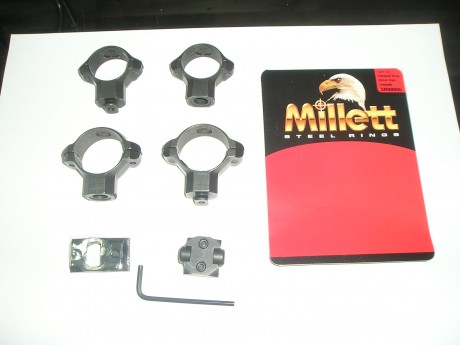Vendo bases y 2 juegos de anillas Millet Turn In de acero para Santa Barbara  o similares, las anillas 10