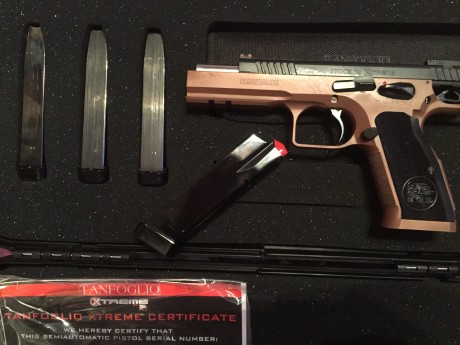 Hola
Vendo Tanfoglio Stock 3 XTREME, con su maletín Xtreme, 4 cargadores, mira trasera original y la nueva 20