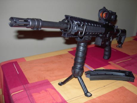 Hola, voy a comprar un AR15 cal.22 de S&W de los que no trae bocacha apaga llamas y por estética me 11