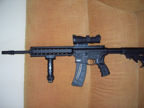Hola, voy a comprar un AR15 cal.22 de S&W de los que no trae bocacha apaga llamas y por estética me 10