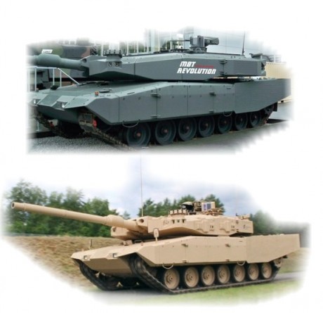 A simple vista parece un "MBT Revolution" fabricado por Rheinmetall, al que le han puesto un 10