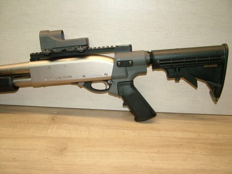 Culata telescópica para Remington 870 Mesa Tactical.
Cuerpo y raíl de aluminio.
Prácticamente nueva solo 01
